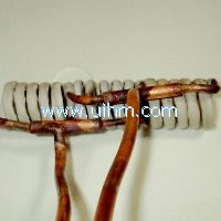 induction coil of 6 turns with 3 parallel pipes